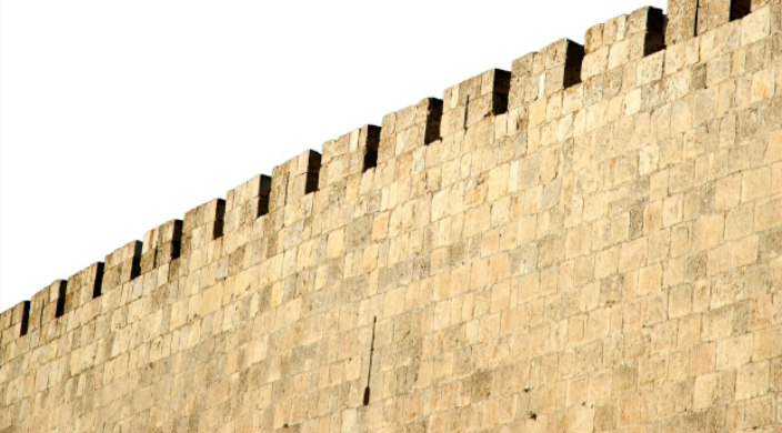 Closeup of Jerusalem stone as at the Western Wall