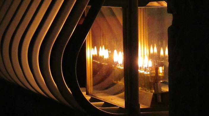 Hanukkah lights in the window