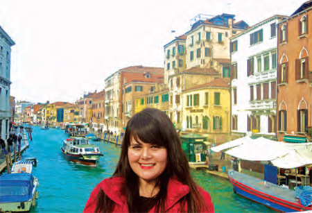 SDSU student Sinai Cota studying abroad in Venice.