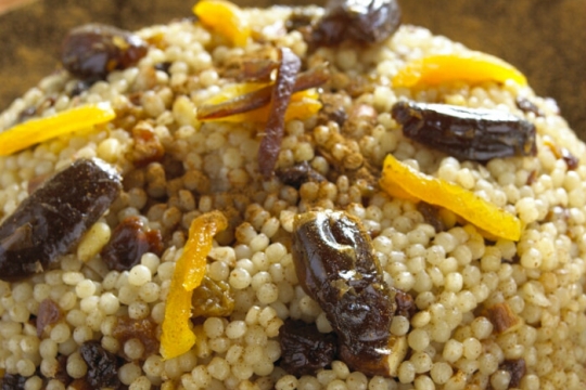 Moroccan sweet couscous recipe for the Jewish holiday of Hanukkah