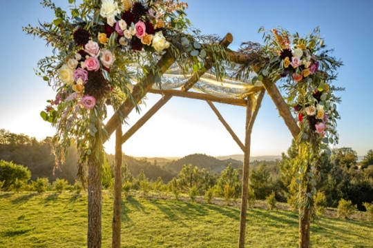 Chuppah for an outdoor Jewish wedding