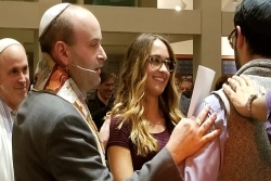 Rabbi officiating at a wedding