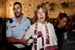 Reform activist Anat Hoffman being arrested at the Western Wall