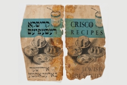Well worn cover of cookbook: Crisco Recipes for the Jewish Housewife