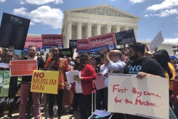 Protesters at the Supreme Court after the Travel Ban decision was announced