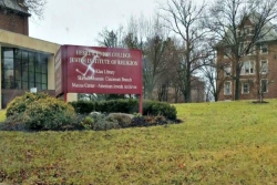 Swastika spraypainted on Reform seminary sign