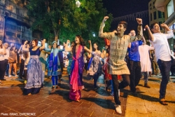 Indian Jews stage a Bollywood flashmob on Ben Yehuda Street while dressed in traditional Indian garb