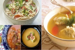 Collage of soups outlined in this blog post 