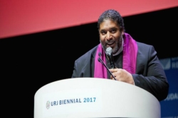 Rev Barber at the podium at the 2017 URJ Biennial