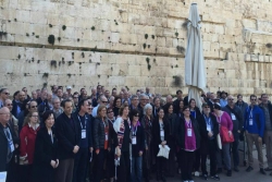 Men and women together at an egalitarian section of the Kotel (Western Wall)
