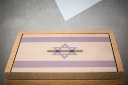 ballot box with Israeli flag