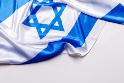 Israeli flag against a white background