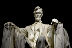 Lincoln Memorial against black background