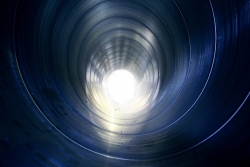 Somewhat abstract image of the inside of a large pipe