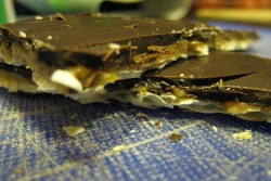 Matzah Toffee Squares for the Jewish holiday of Passover or Pesach