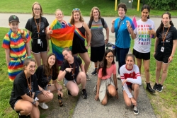 Sci-Tech campers and staff showing support for the LGBTQIA+ community