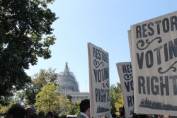 Voting rights signs at Capitol